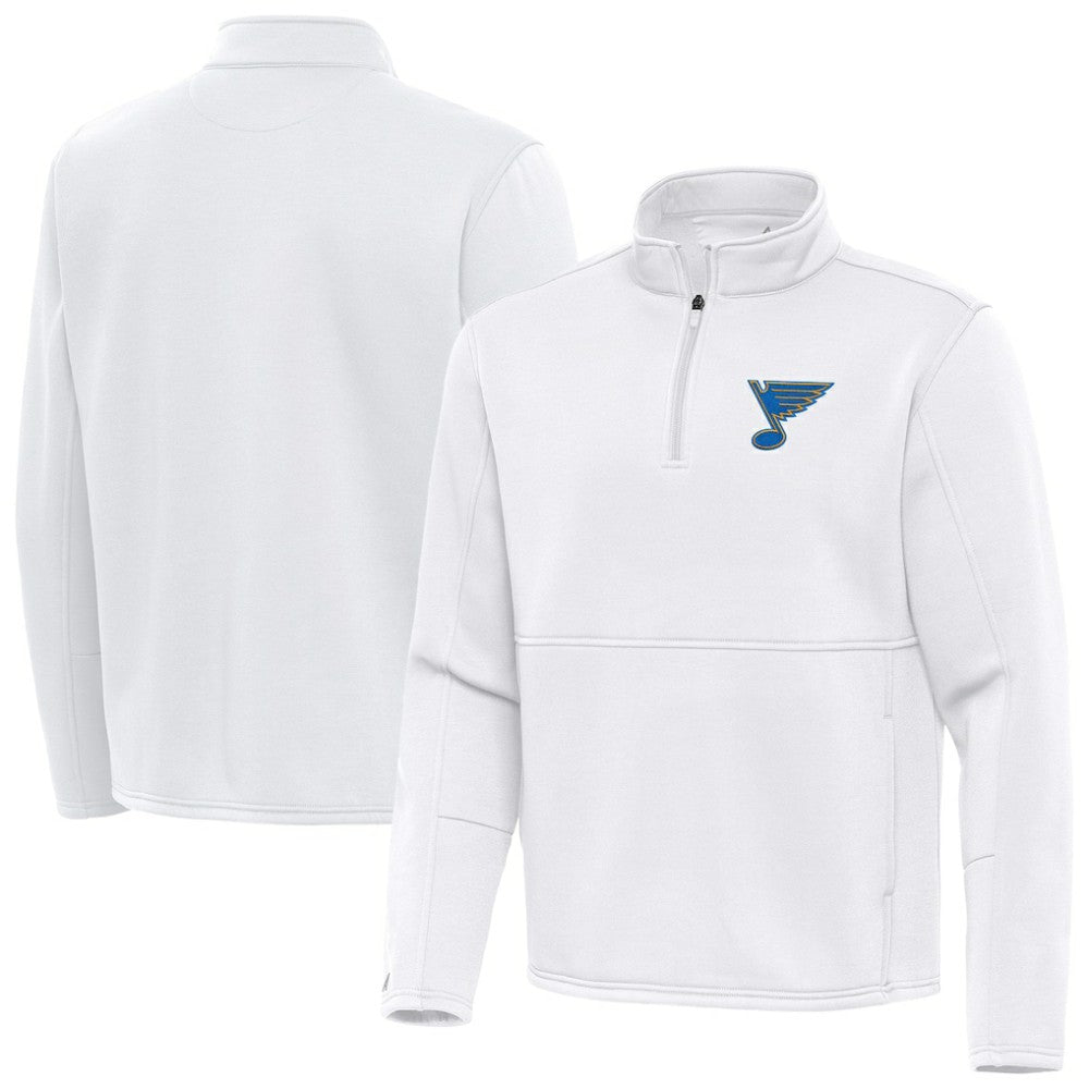 NHL St. Louis Blues Antigua Twist Quarter-Zip Pullover Jacket - White