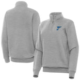 NHL St. Louis Blues Antigua Women's Victory Quarter-Zip Pullover Top - Heather Gray