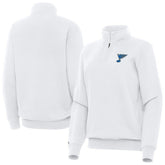 NHL St. Louis Blues Antigua Women's Victory Quarter-Zip Pullover Top - White