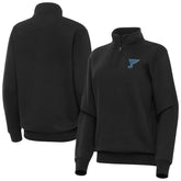 NHL St. Louis Blues Antigua Women's Victory Quarter-Zip Pullover Top - Black