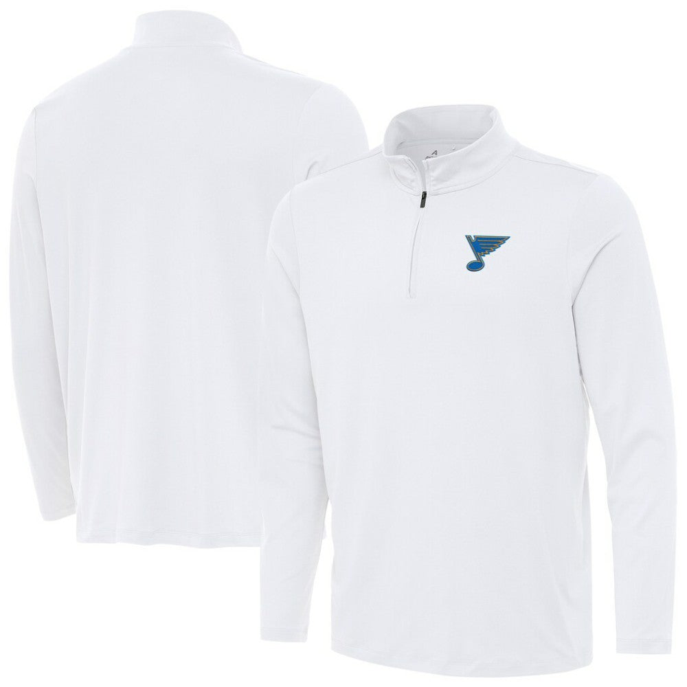 NHL St. Louis Blues Antigua Reprocess Quarter-Zip Pullover - White