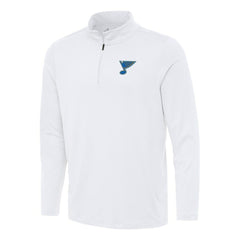 NHL St. Louis Blues Antigua Reprocess Quarter-Zip Pullover - White