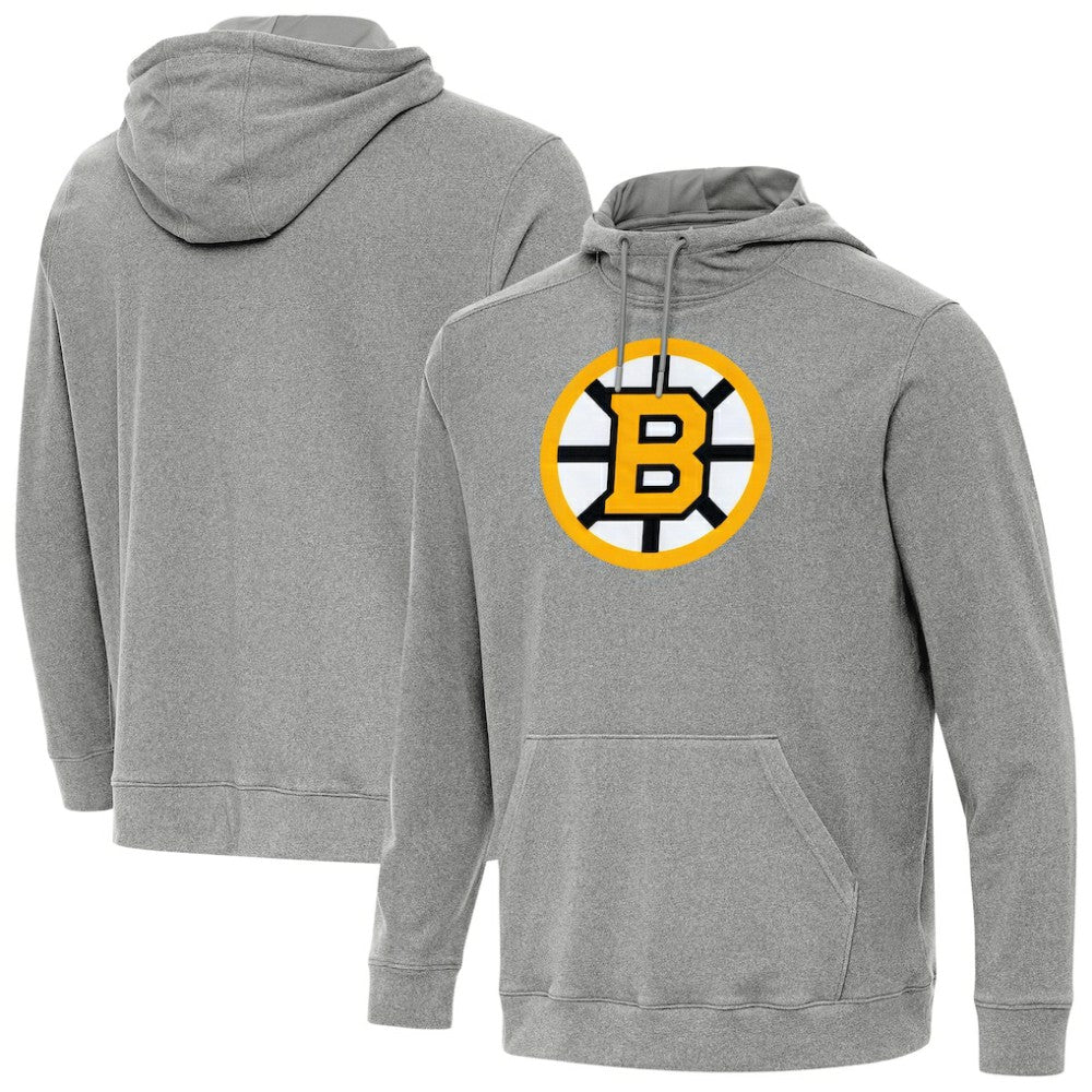 NHL Boston Bruins Antigua Cloud Pullover Hoodie - Heather Black
