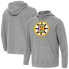 NHL Boston Bruins Antigua Cloud Pullover Hoodie - Heather Black