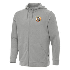 NHL Boston Bruins Antigua Effortless Full-Zip Hoodie - Heather Gray