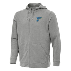 NHL St. Louis Blues Antigua Effortless Full-Zip Hoodie - Heather Black