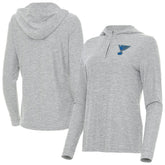 NHL St. Louis Blues Antigua Women's Daybreak Quarter-Zip Hoodie - Heather Gray