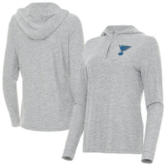 NHL St. Louis Blues Antigua Women's Daybreak Quarter-Zip Hoodie - Heather Gray