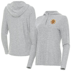 NHL Boston Bruins Antigua Women's Daybreak Quarter-Zip Hoodie - Heather Gray