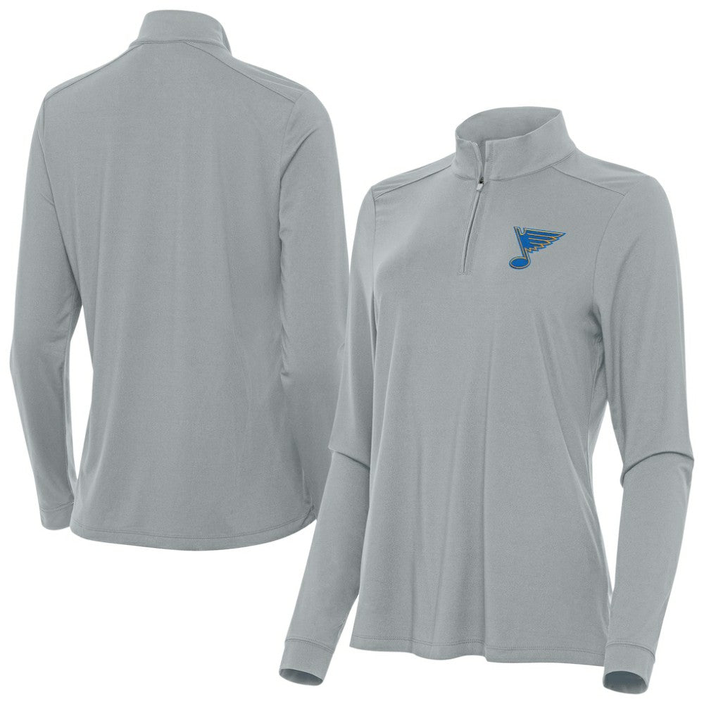 NHL St. Louis Blues Antigua Women's Intent Quarter-Zip Pullover - Gray