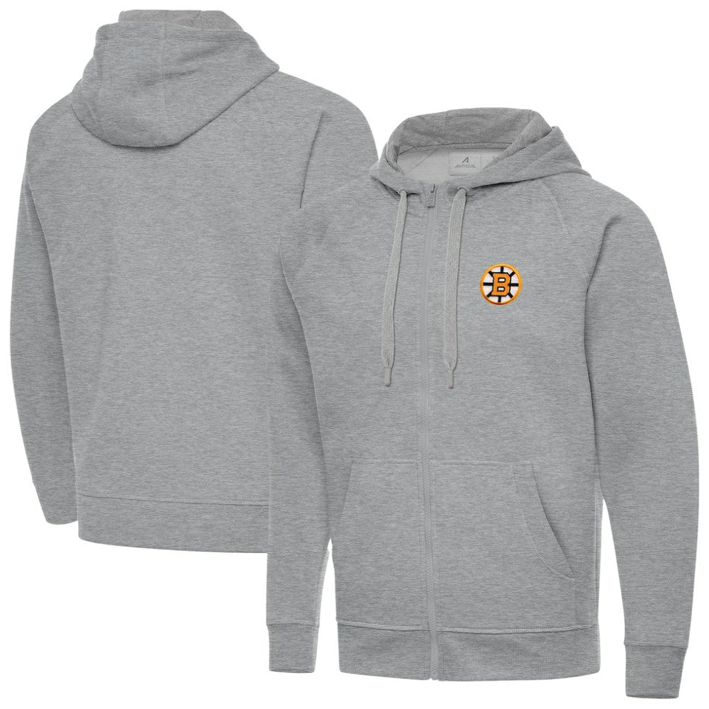 NHL Boston Bruins Antigua Victory Full-Zip Hoodie - Heather Gray