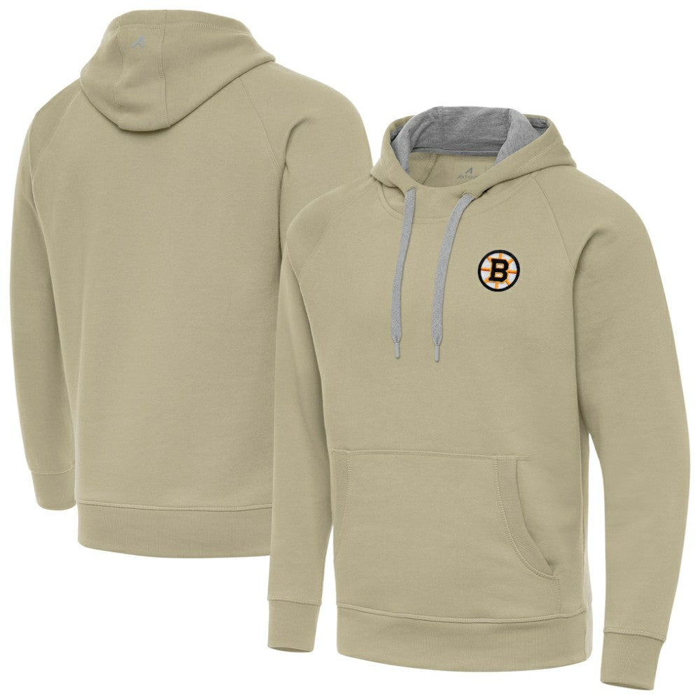 NHL Boston Bruins Antigua Victory Pullover Hoodie - Khaki