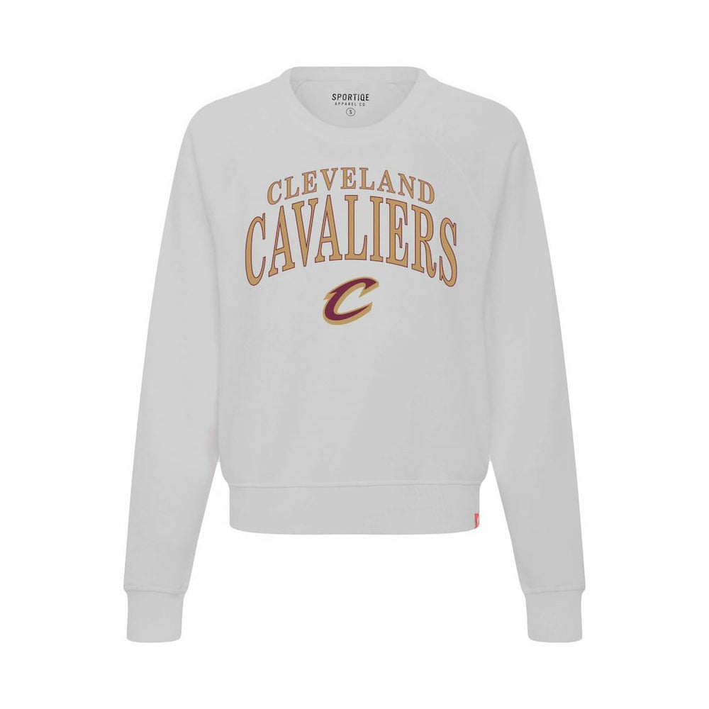 Cleveland Cavaliers Sportiqe Women's Genuine Issue Collection Ashlyn Cropped Sweatshirt Gray