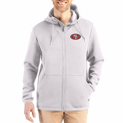 San Francisco 49ers Cutter & Buck Roam Epic Comfort Recycled Full-Zip Hoodie Jacket Gray