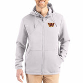 Washington Commanders Cutter & Buck Roam Epic Comfort Recycled Full-Zip Hoodie Jacket Gray