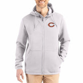 Chicago Bears Cutter & Buck Roam Epic Comfort Recycled Full-Zip Hoodie Jacket Gray