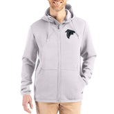 Atlanta Falcons Cutter & Buck Roam Epic Comfort Recycled Full-Zip Hoodie Jacket Gray
