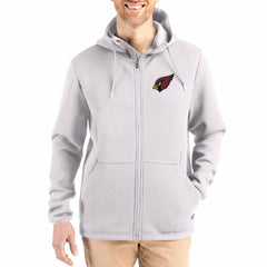 Arizona Cardinals Cutter & Buck Roam Epic Comfort Recycled Full-Zip Hoodie Jacket Gray