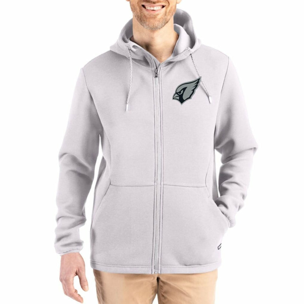 Arizona Cardinals Cutter & Buck Roam Epic Comfort Recycled Full-Zip Hoodie Jacket Gray