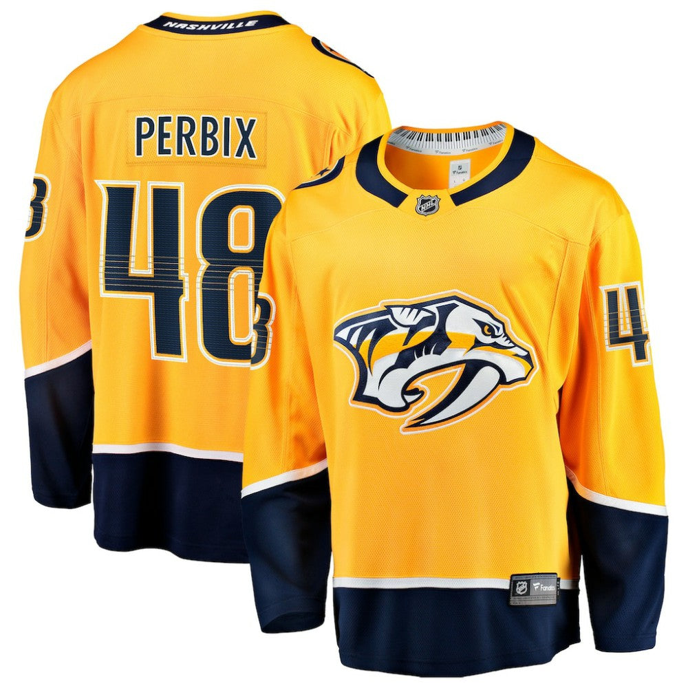 NHL Nick Perbix Nashville Predators Fanatics Home Breakaway Jersey - Gold