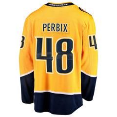 NHL Nick Perbix Nashville Predators Fanatics Home Breakaway Jersey - Gold
