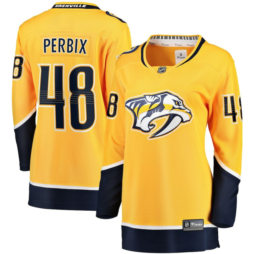 NHL Nick Perbix Nashville Predators Fanatics Women's Home Breakaway Jersey - Gold