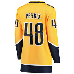 NHL Nick Perbix Nashville Predators Fanatics Women's Home Breakaway Jersey - Gold