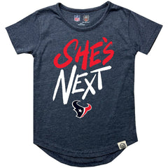 Houston Texans Wes & Willy Girls Youth She's Next Garment Washed T-Shirt Navy
