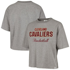 Cleveland Cavaliers '47 Women's Pivot Drop Needle Cropped T-Shirt Gray