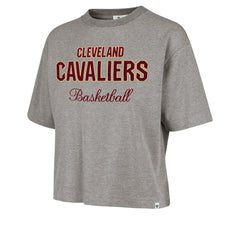 Cleveland Cavaliers '47 Women's Pivot Drop Needle Cropped T-Shirt Gray
