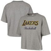 Los Angeles Lakers '47 Women's Pivot Drop Needle Cropped T-Shirt Gray