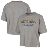 Golden State Warriors '47 Women's Pivot Drop Needle Cropped T-Shirt Gray