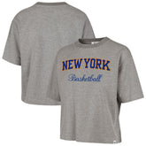 New York Knicks '47 Women's Pivot Drop Needle Cropped T-Shirt Gray