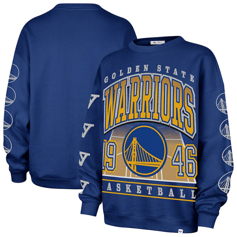 Golden State Warriors '47 Women's Go Big Oversized Sweatshirt Royal