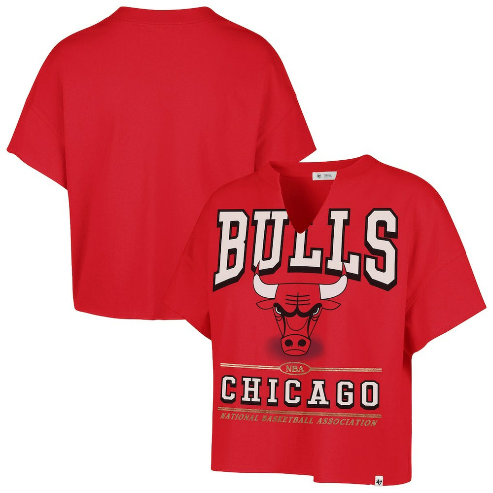 Chicago Bulls '47 Women's Elation Oversized Notch Neck T-Shirt Red