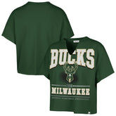Milwaukee Bucks '47 Women's Elation Oversized Notch Neck T-Shirt Hunter Green