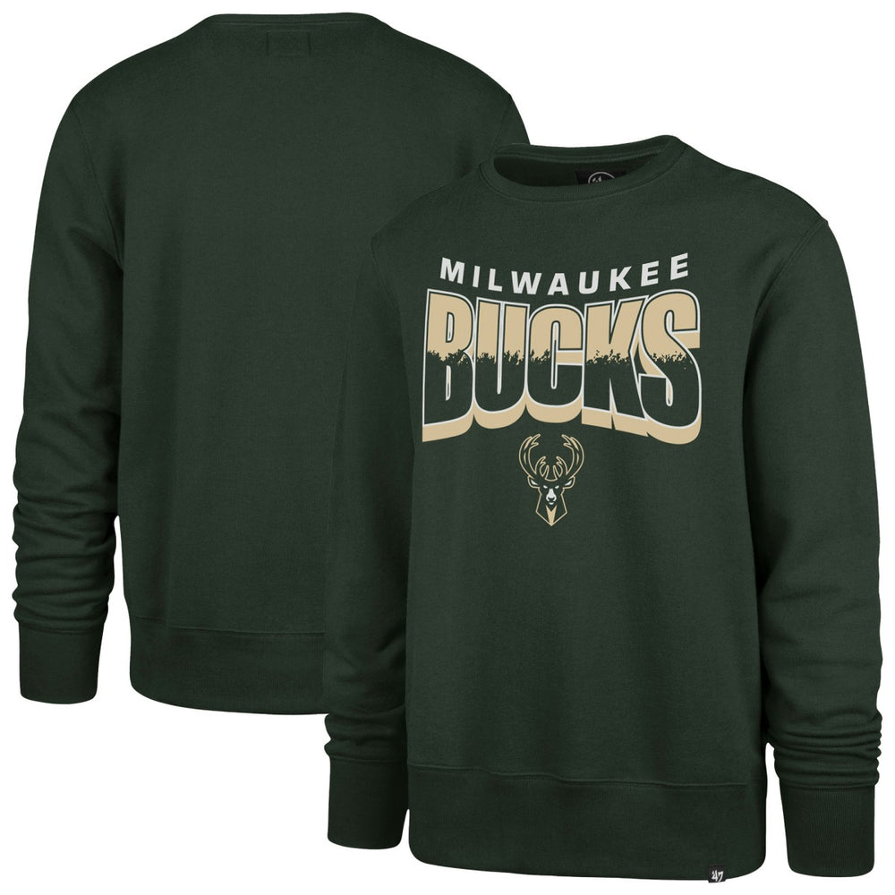 Milwaukee Bucks '47 Unisex Brush By Headline Crewneck Sweatshirt Hunter Green