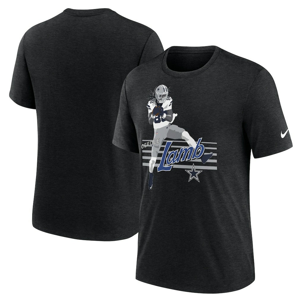 CeeDee Lamb Dallas Cowboys Player Graphic T-Shirt Heather Black
