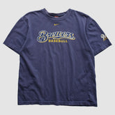 Milwaukee Brewers Nike 2004 T-Shirt - Navy - S By Fanatics Real Vintage T-shirts