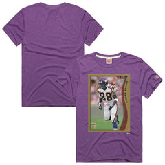Randy Moss Minnesota Vikings Homage Unisex NFL Topps Trading Card Tri-Blend T-Shirt Purple