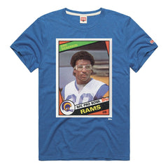 Eric Dickerson Los Angeles Rams Homage Unisex NFL Topps Trading Card Tri-Blend T-Shirt Royal