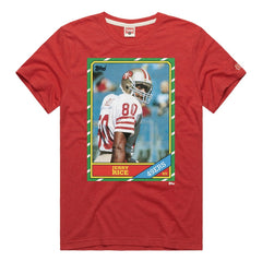 Jerry Rice San Francisco 49ers Homage Unisex NFL Topps Trading Card Tri-Blend T-Shirt Scarlet