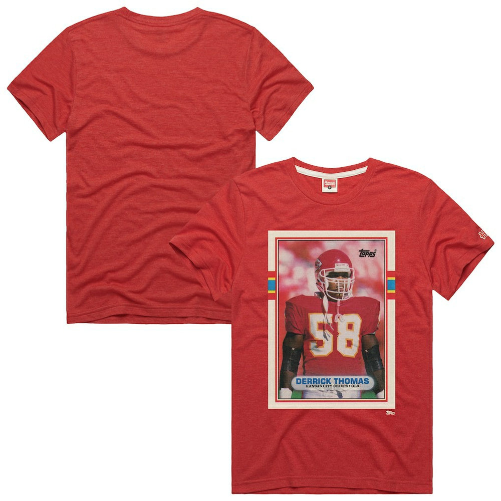Derrick Thomas Kansas City Chiefs Homage Unisex NFL Topps Trading Card Tri-Blend T-Shirt Red