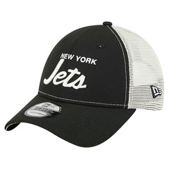New York Jets New Era Apple Trucker 9FORTY Adjustable Hat Black