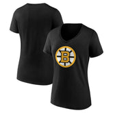 NHL Boston Bruins Women's Essential V-Neck T-Shirt - Black