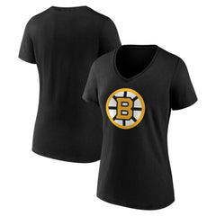 NHL Boston Bruins Women's Essential V-Neck T-Shirt - Black