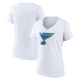 NHL St. Louis Blues Women's Essential V-Neck T-Shirt - White