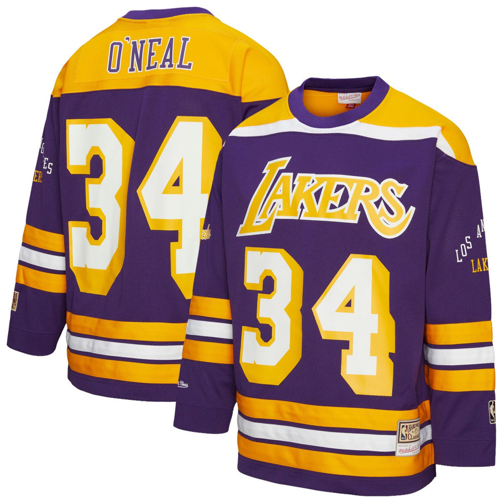 NBA Shaquille O'Neal Los Angeles Lakers Unisex Maxxed Out Fashion Hockey Jersey - Purple