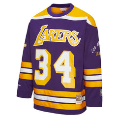NBA Shaquille O'Neal Los Angeles Lakers Unisex Maxxed Out Fashion Hockey Jersey - Purple