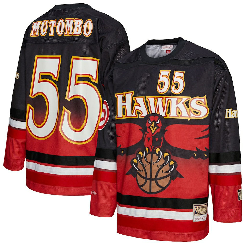 NBA Dikembe Mutombo Atlanta Hawks Unisex Maxxed Out Fashion Hockey Jersey - Red